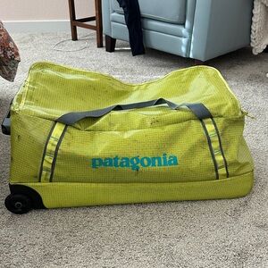 Patagonia Lime Green Wheeled Duffel Bag, 70L